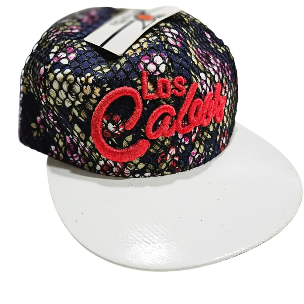 Captopia Los Cabos Floral Snapback Hat Cap White Brim Adjustable Vacation Travel